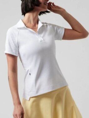 Athleta White Everyday Polo Tee Shirt 2X